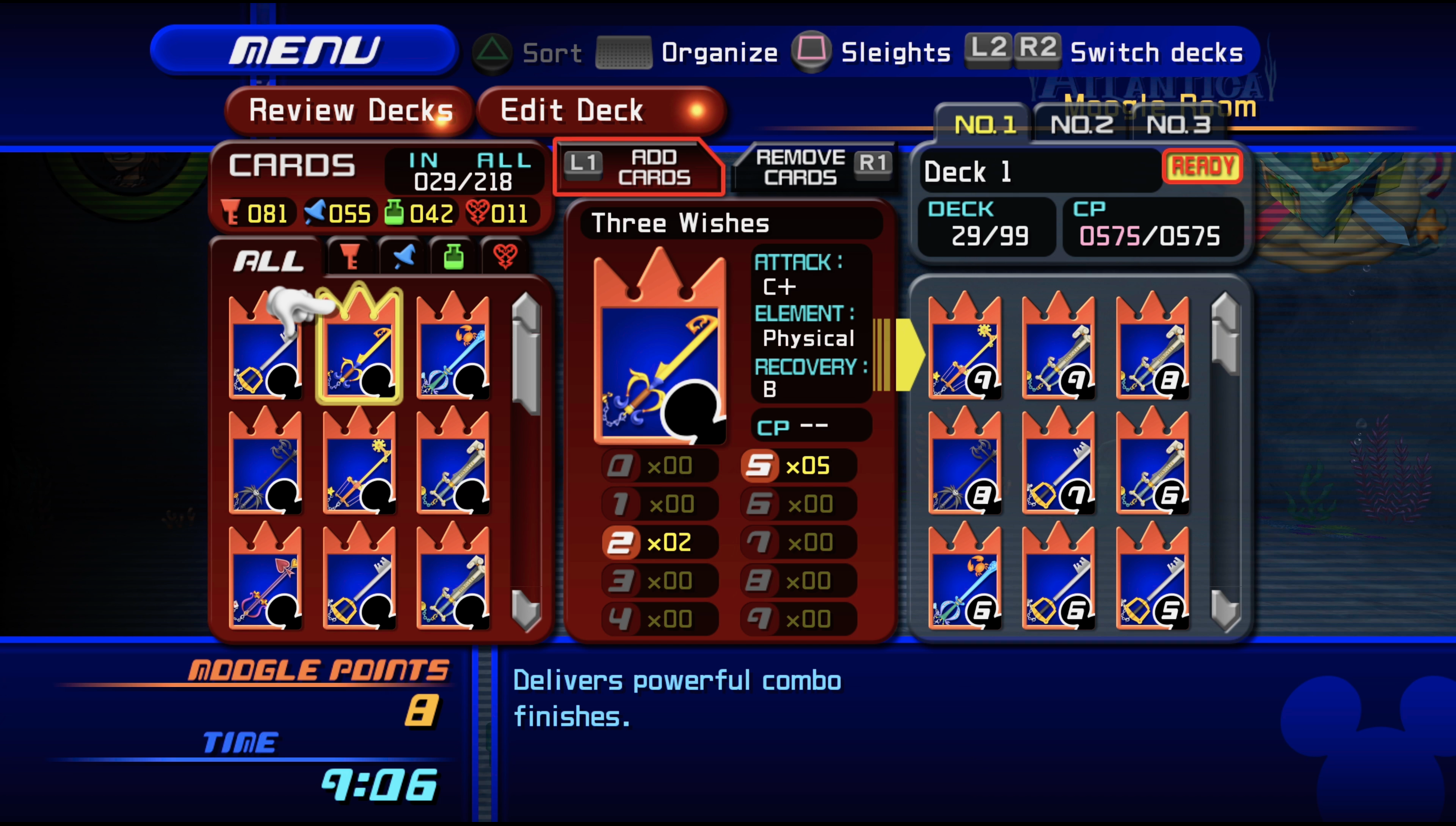 Deck building in Kingdom Hearts: Chain of Memories