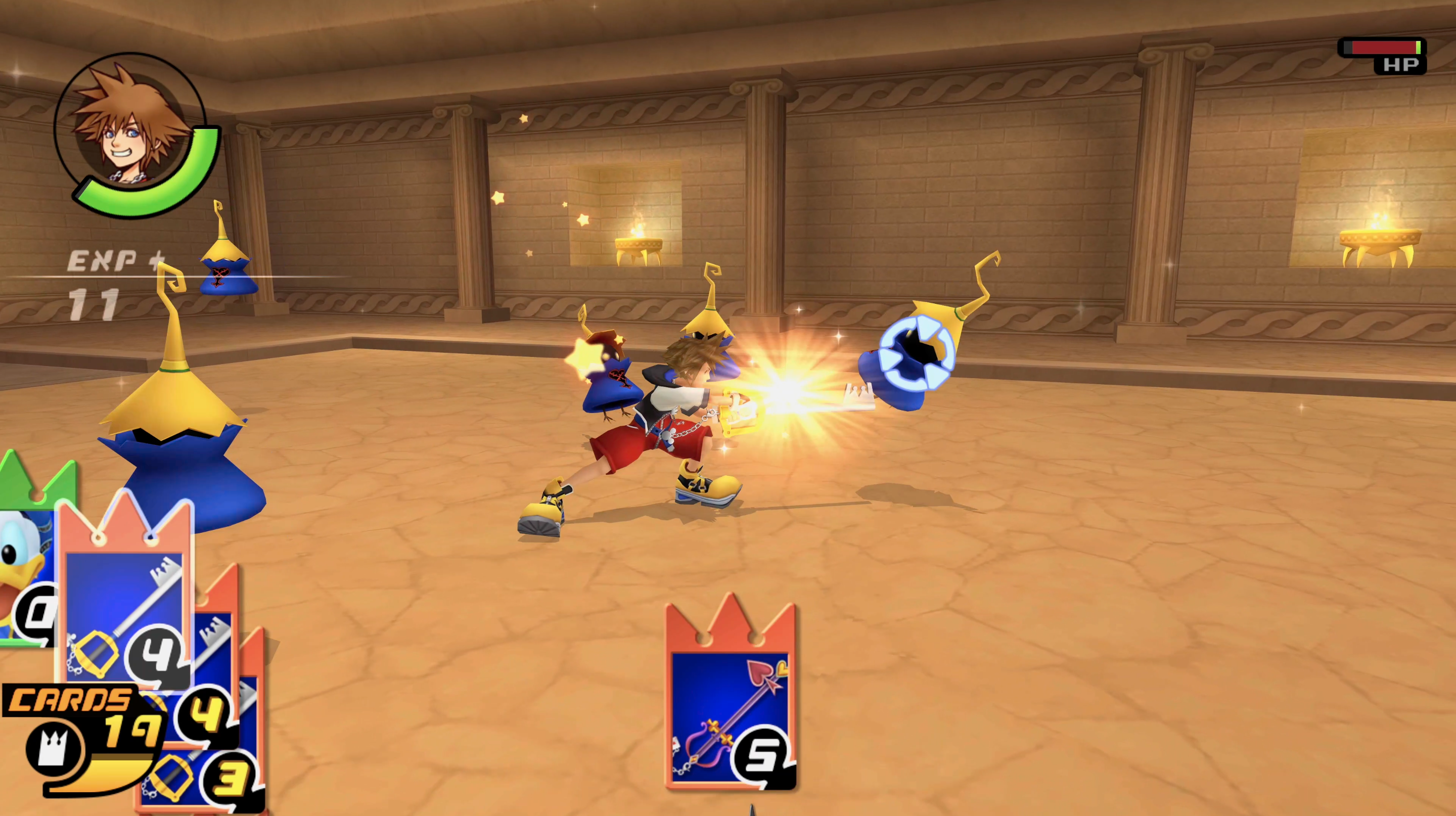Combat as Sora in Kingdom Hearts: Chain of Memories